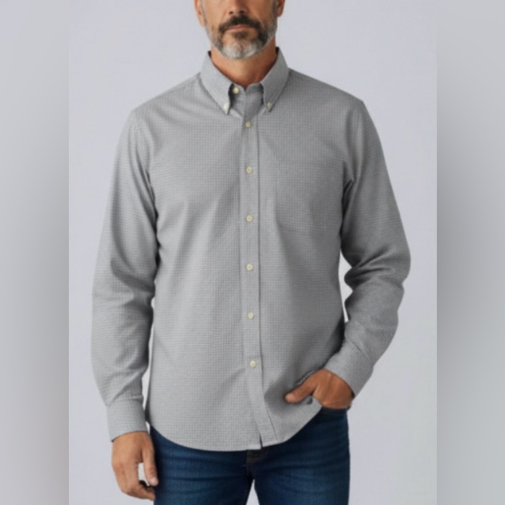 Brooks Brothers Gray Micro-Check Button-Down Shirt